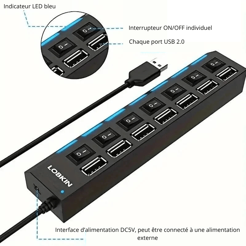 High Tech France 7 ports USB Hub