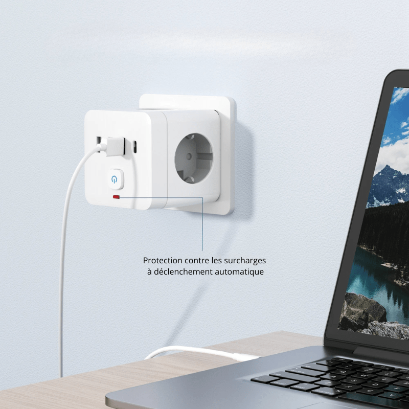 High Tech France™ Bloc multiprise 3 prises avec interrupteur