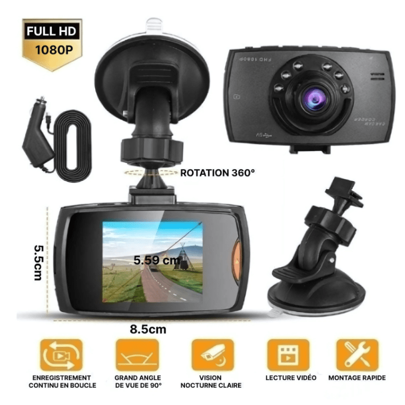 High Tech France™ Dashcam - Caméra de surveillance voiture