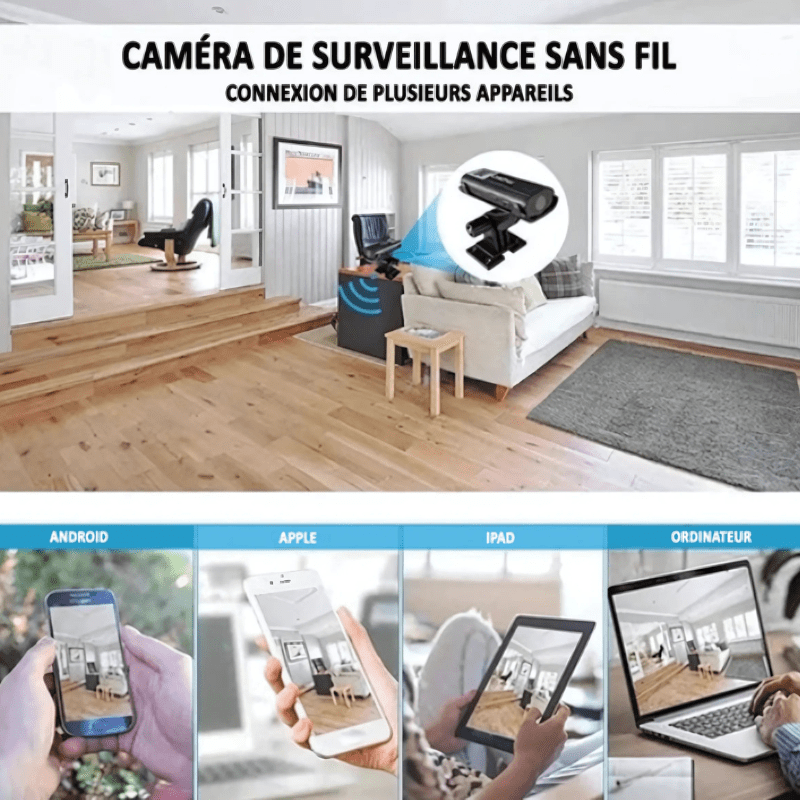 High Tech France™ Mini caméra de surveillance sans fil