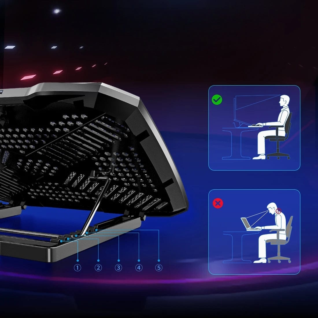 High Tech France™ Refroidisseur pour pc portable