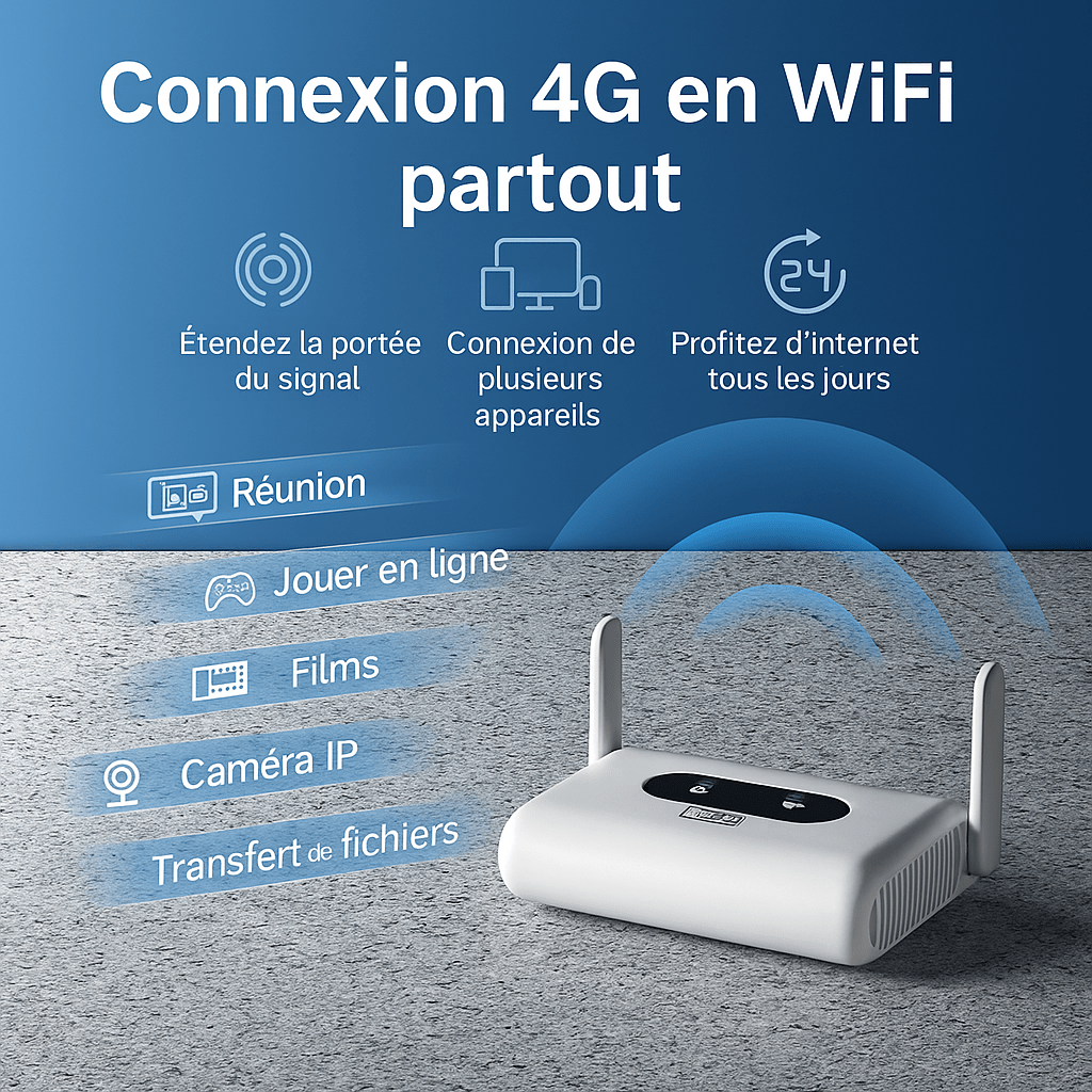 High Tech France™ Routeur WiFi 4G sans abonnement