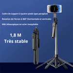 Trépied téléphone avec lumière - Vignette | High Tech France