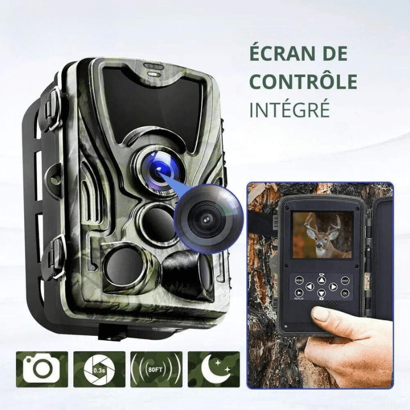 High Tech France Caméra de chasse nocturne avec écran