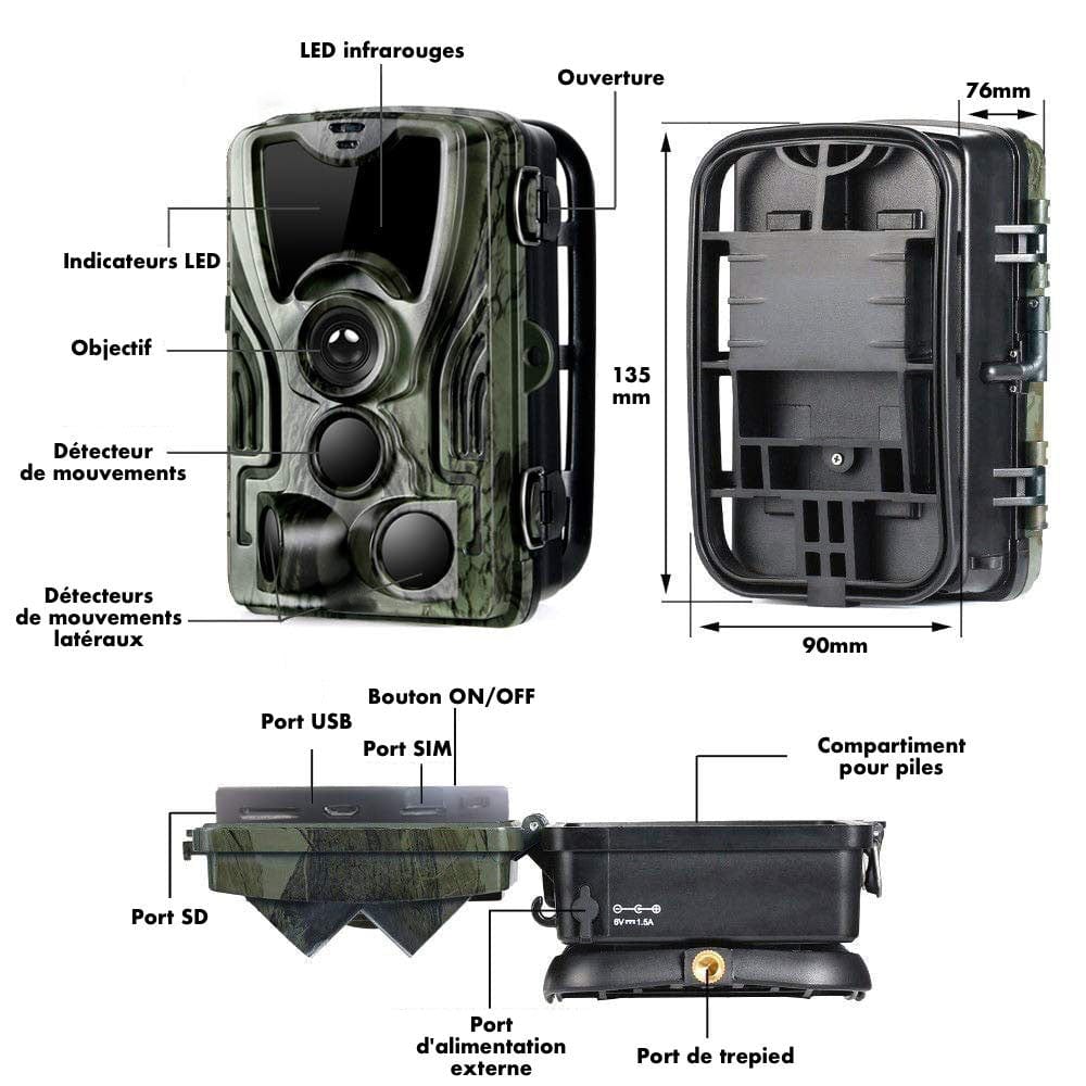High Tech France Camera de Chasse Nocturne avec écran - Nature & Chasse®
