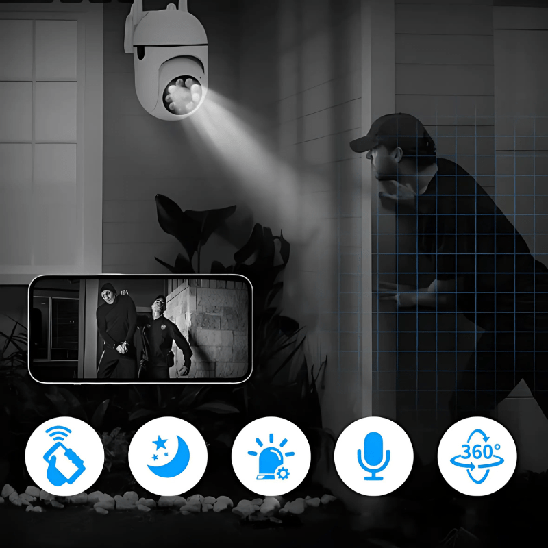 High Tech France™ Caméra de surveillance extérieure sans fil Wifi - 5G