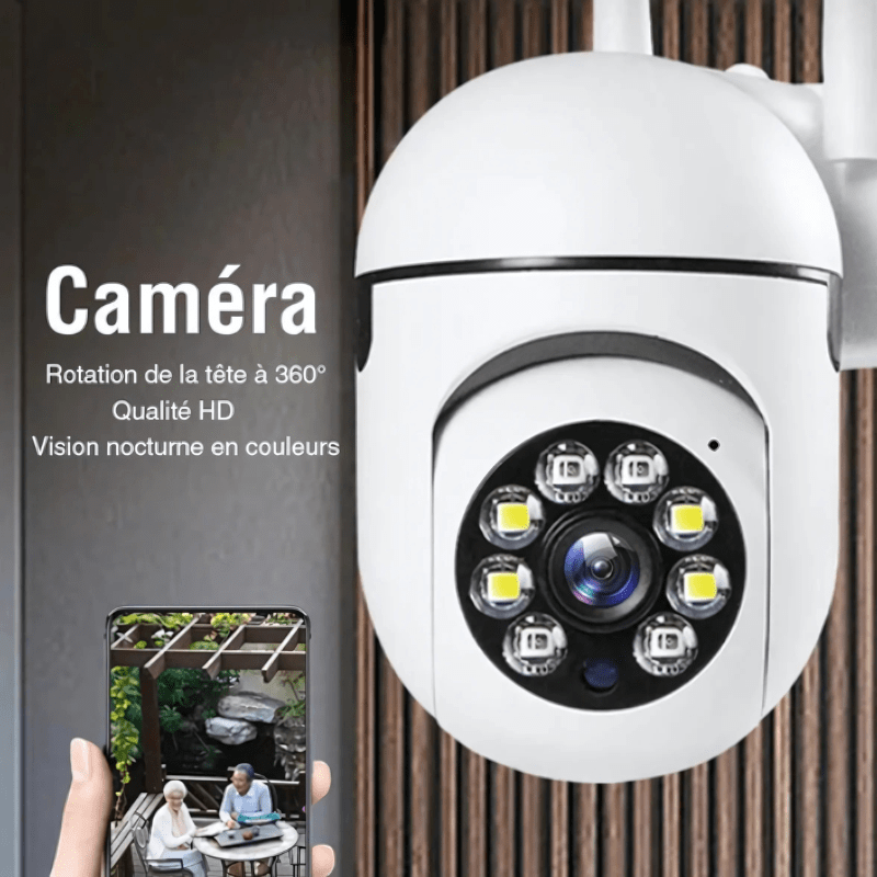 High Tech France™ Caméra de surveillance extérieure sans fil Wifi - 5G