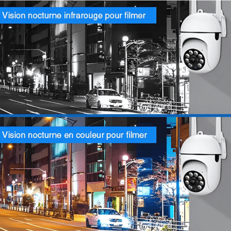 High Tech France™ Caméra de surveillance extérieure sans fil Wifi - 5G