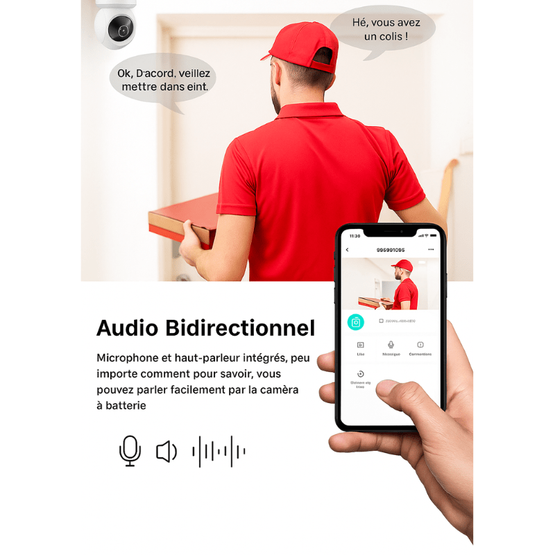 High Tech France™ Caméra de surveillance intérieur avec application smartphone