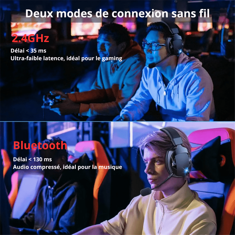 High Tech France Casque gaming sans fil
