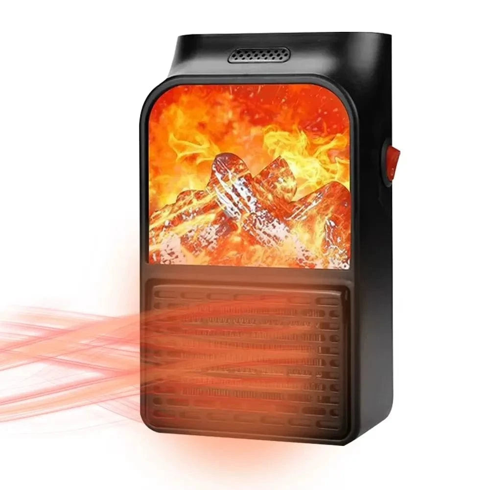High Tech France Customizable 3D Flame Mini Electric Stove Heater 900W Electric Fireplace Heater with Remote Plug in Wall Portable