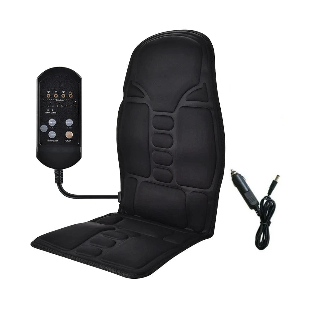 High Tech France US Plug Electric Back Heating Pad Motor Vibration Massager for Back Neck Chair Seat For Car Home Office Use Portable Mat Body Relaxation