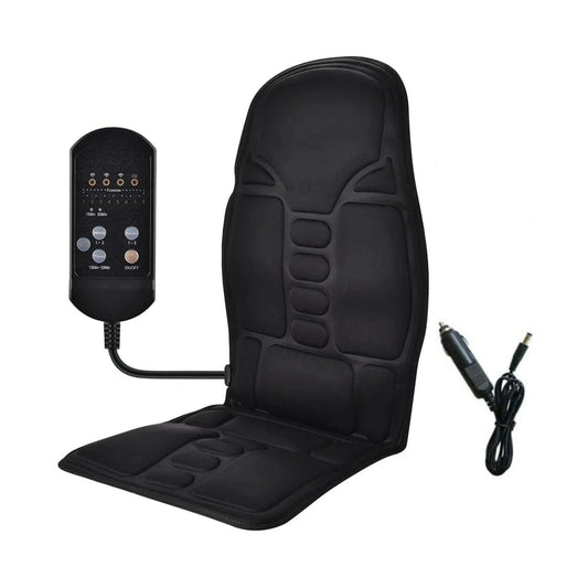 High Tech France US Plug Electric Back Heating Pad Motor Vibration Massager for Back Neck Chair Seat For Car Home Office Use Portable Mat Body Relaxation