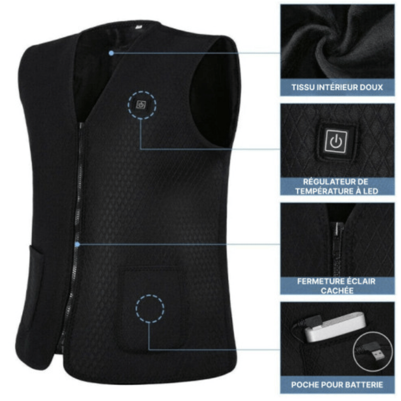 High Tech France Gilet chauffant USB