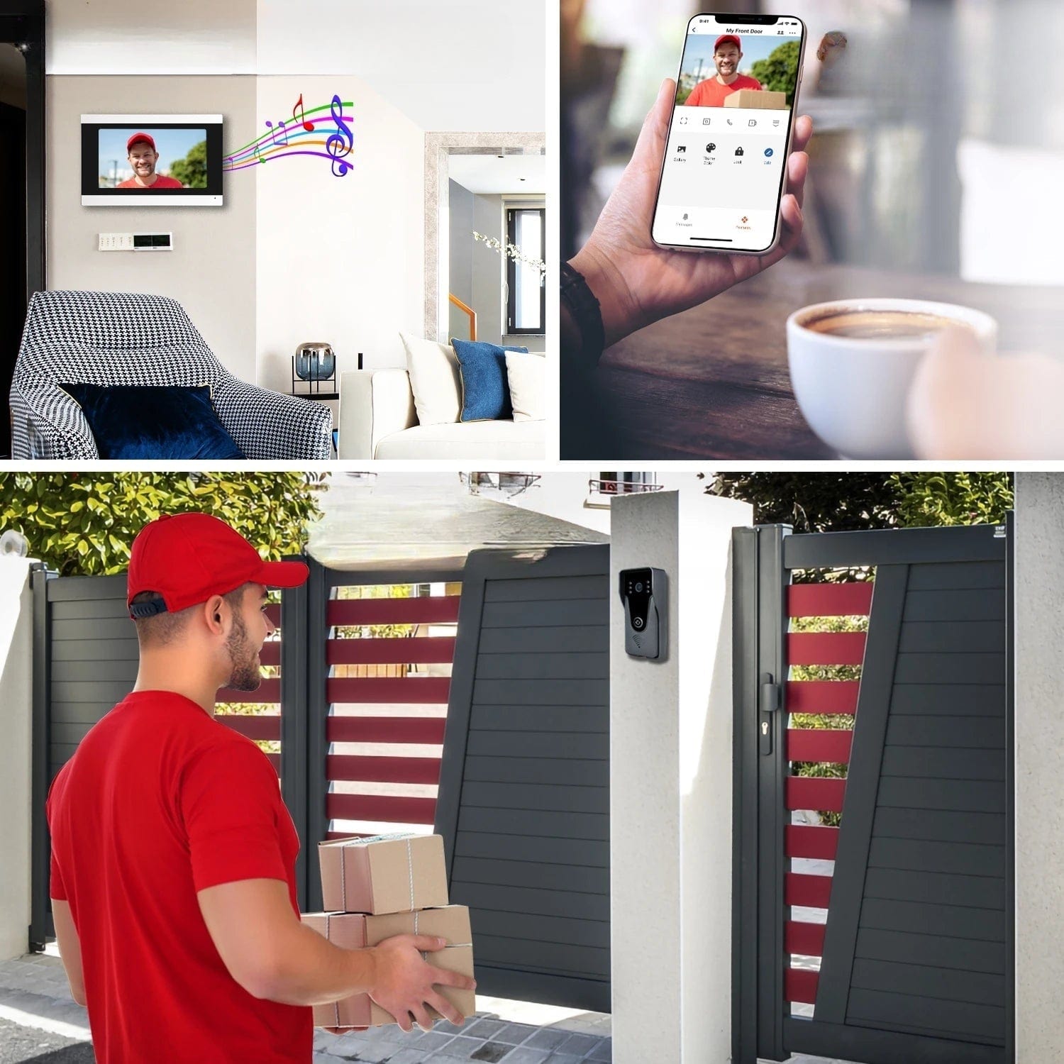 High Tech France™ Interphone vidéo filaire WiFi