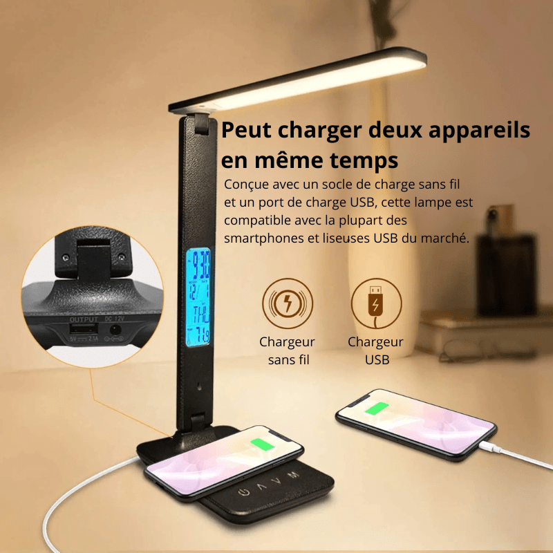 High Tech France Lampe de bureau chargeur induction