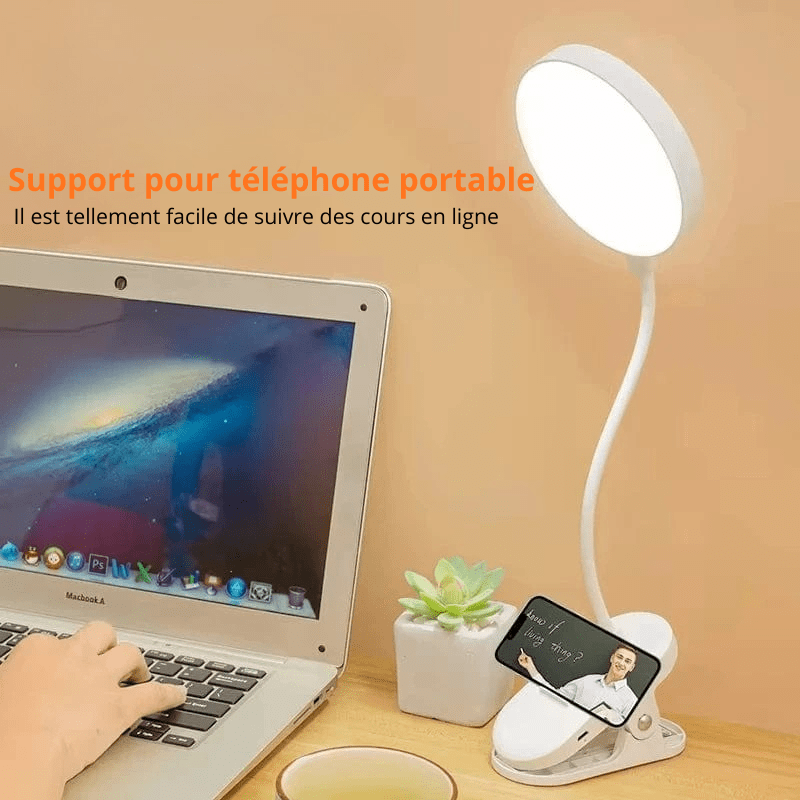 High Tech France Lampe de bureau pince sans fil rechargeable