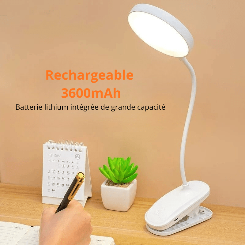 High Tech France Lampe de bureau pince sans fil rechargeable