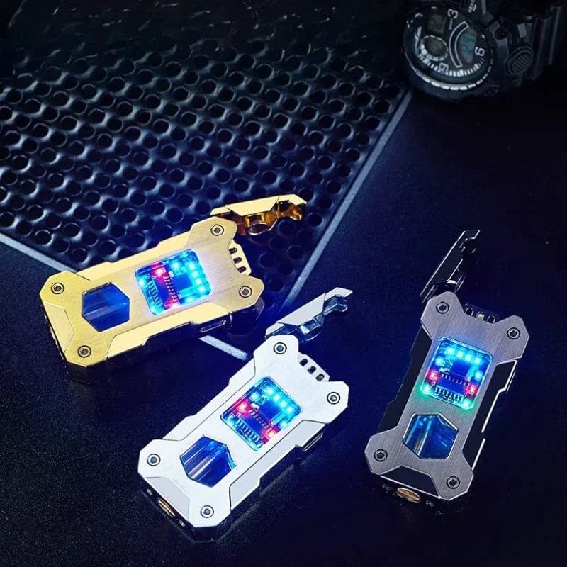 High Tech France Mecha Voice-activated Induction Smart Lighter Oil and Electric Dual-use Lighter High-end Gift Kerosene Type-C fast charging