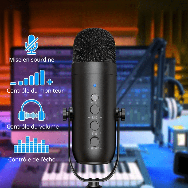 High Tech France Microphone USB pour ordinateur