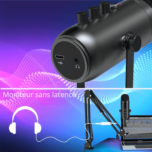 High Tech France Microphone USB pour ordinateur