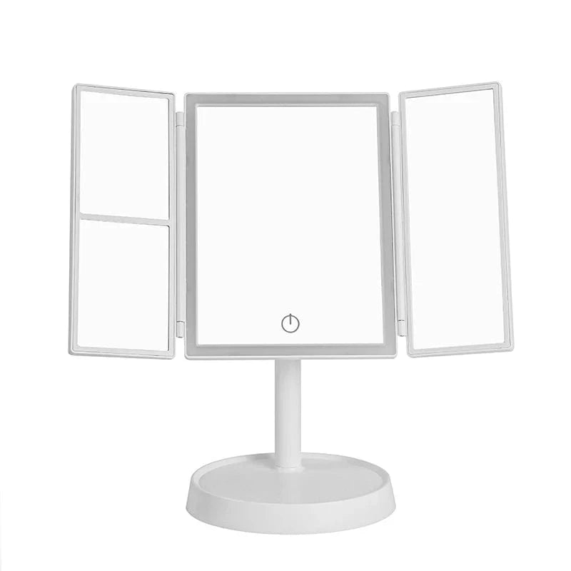 High Tech France Blanc Miroir LED maquillage pied