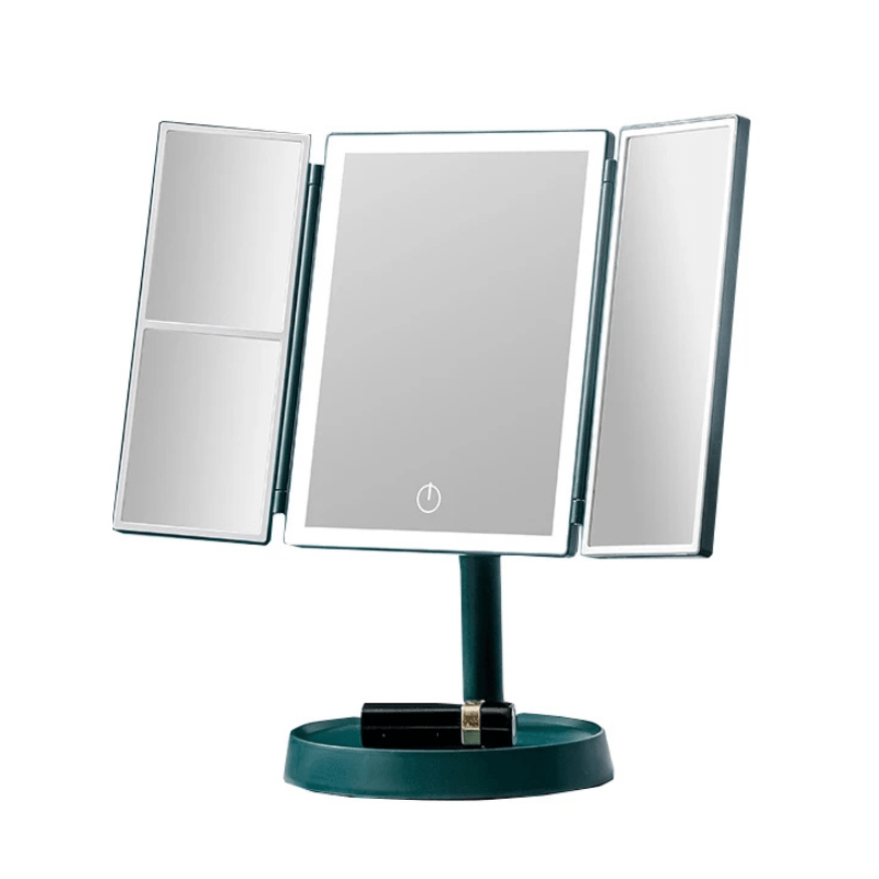 High Tech France Vert Miroir LED maquillage pied