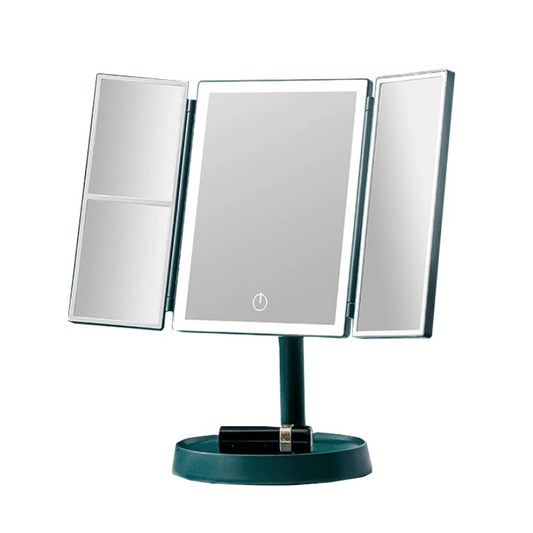High Tech France Vert Miroir LED maquillage pied