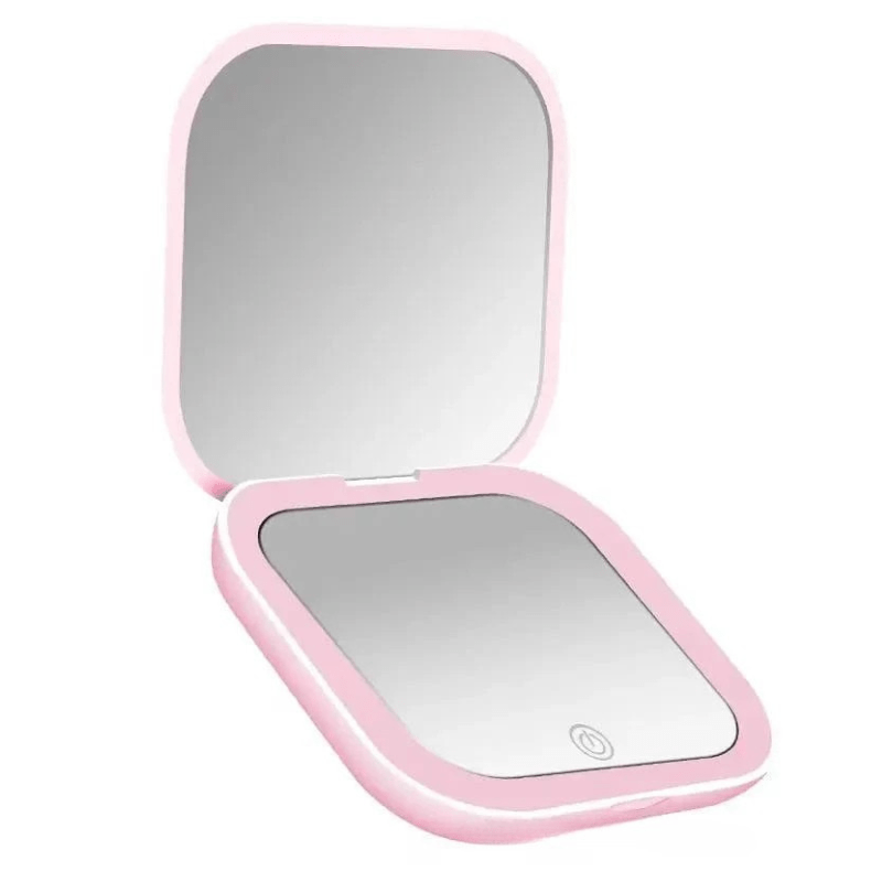 High Tech France Rose Miroir LED maquillage pliable