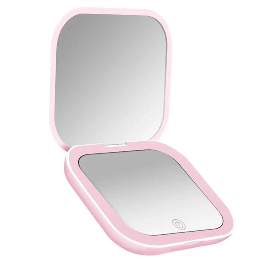 High Tech France Rose Miroir LED maquillage pliable