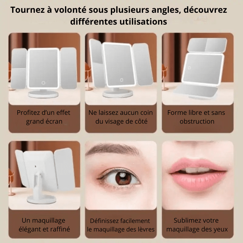 High Tech France Miroir LED maquillage sur pied