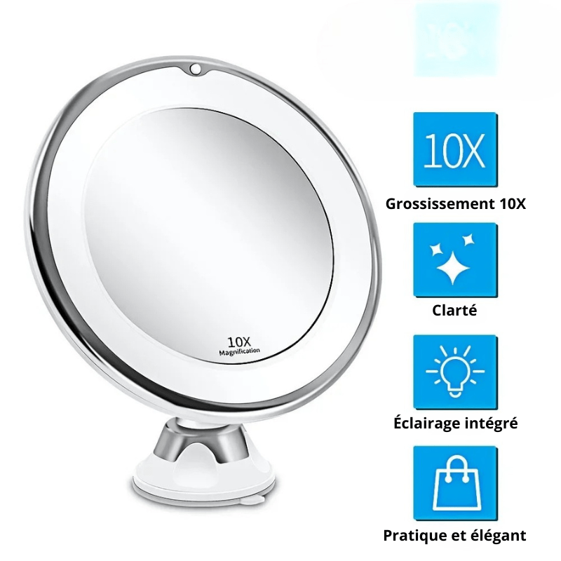 High Tech France Miroir LED maquillage X10