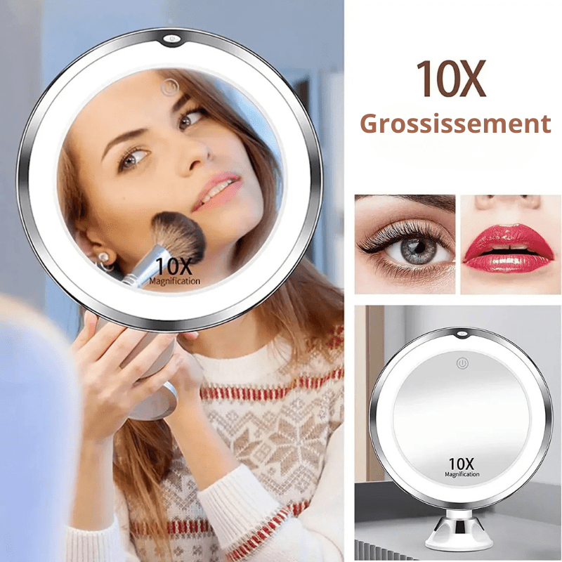 High Tech France Miroir LED maquillage X10
