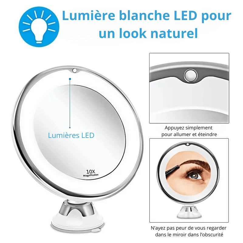 High Tech France Miroir LED maquillage X10
