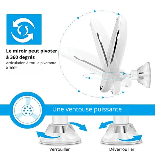 High Tech France Miroir LED maquillage X10