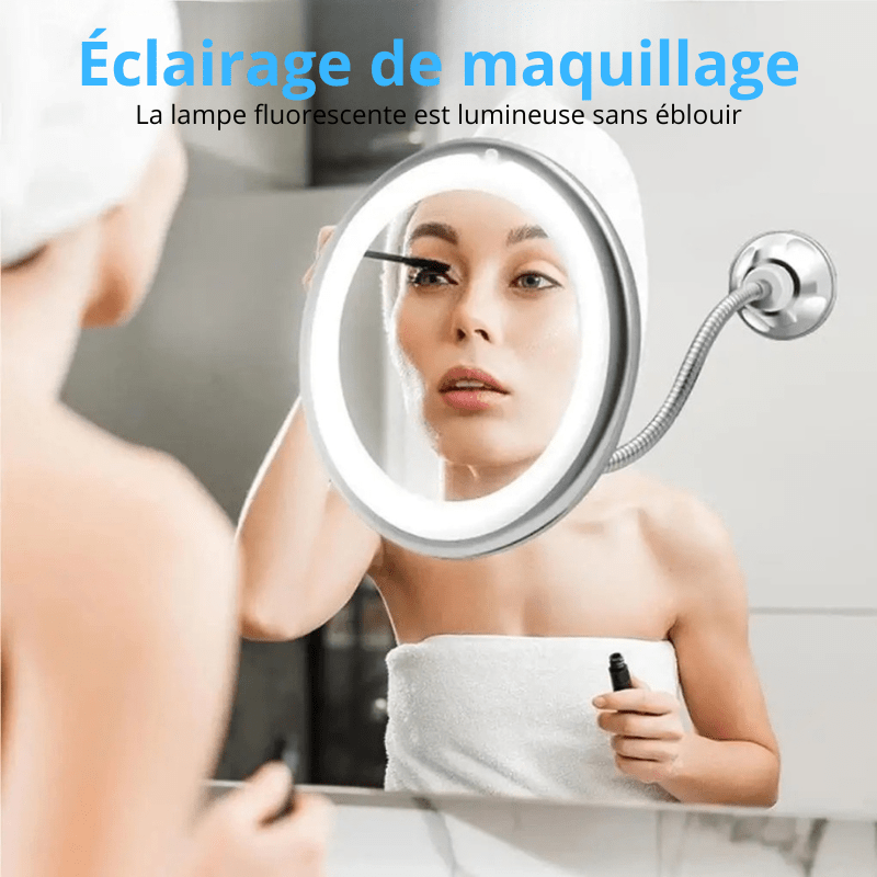 High Tech France Miroir maquillage LED ventouse