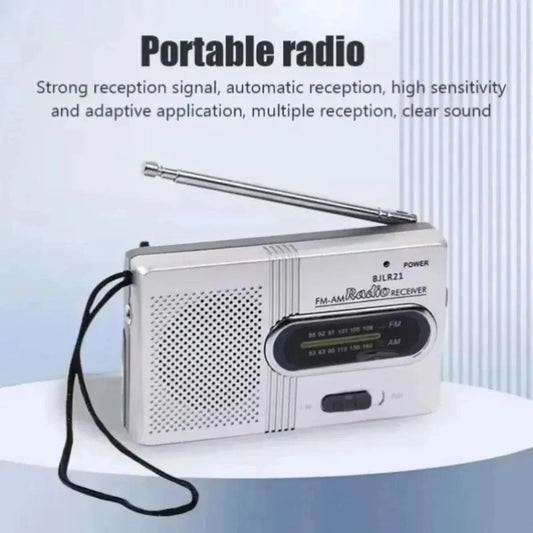 High Tech France Silvery New Mini Emergency Radio AM FM Portable Radio Reception Longest Lasting For Running Walking Home Soundbox (Need 2*AA Battery)