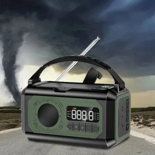 High Tech France Portable 12000mAh Emergency Radio AM/FM/NOAA Weather Radio Solar Hand Crank Radio Flashlight SOS Alarm Power Bank Reading Lamp