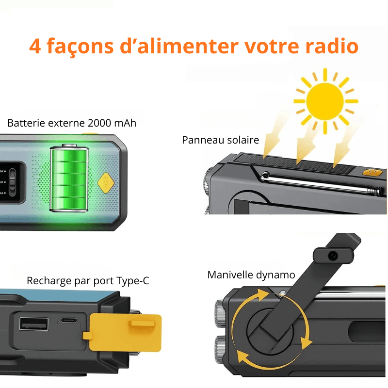 High Tech France Radio portable de survie