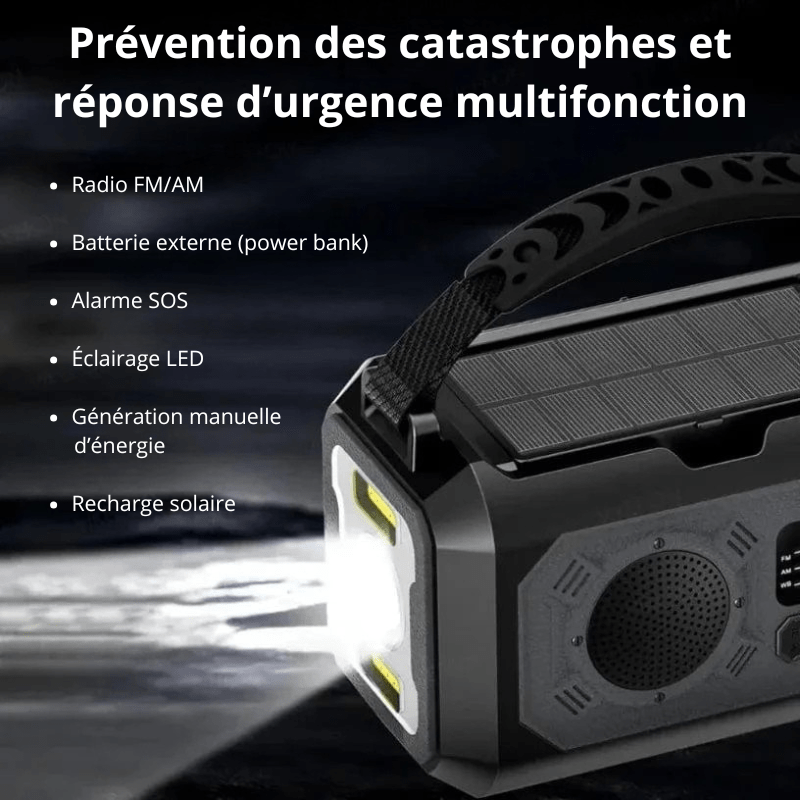High Tech France Radio portable de survie solaire