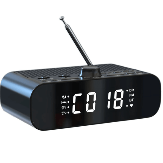 High Tech France Noir Réveil simple avec radio pour senior