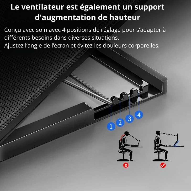 High Tech France Support refroidisseur pc portable