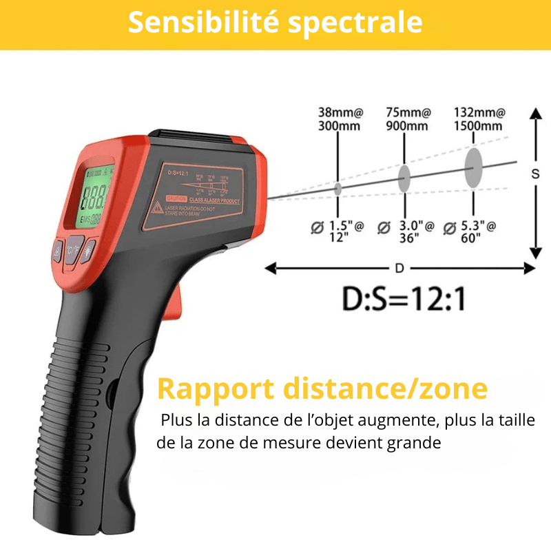 High Tech France Thermomètre infrarouge cuisine