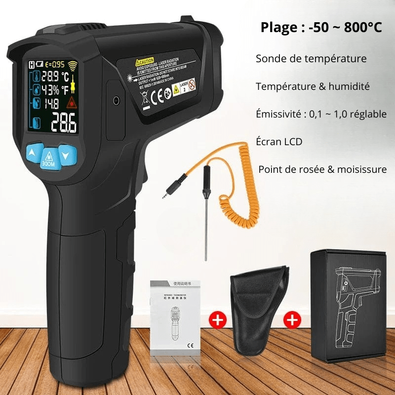High Tech France Thermomètre laser cuisine et sonde