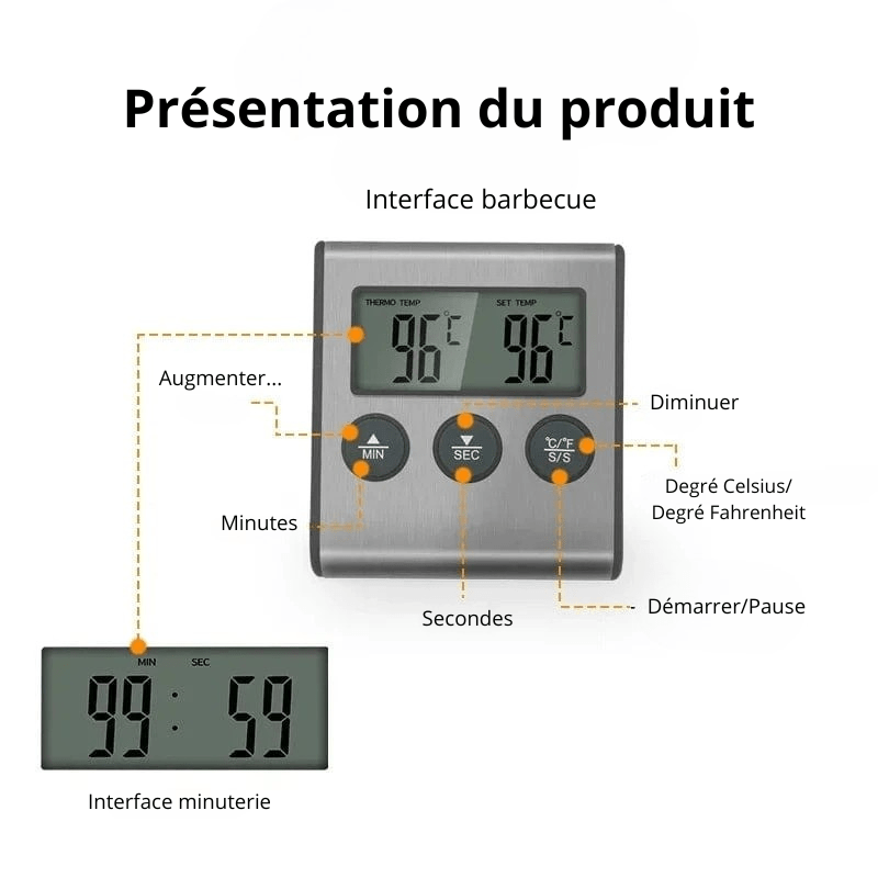 High Tech France Thermomètre pour la cuisine
