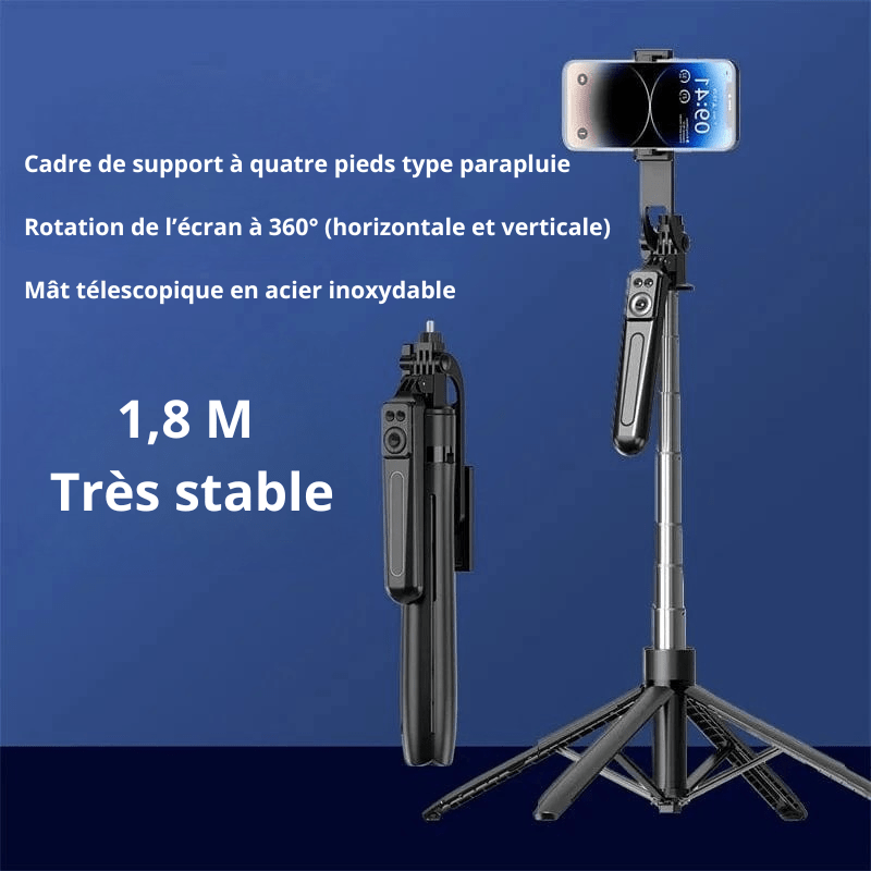 High Tech France Trépied téléphone avec lumière