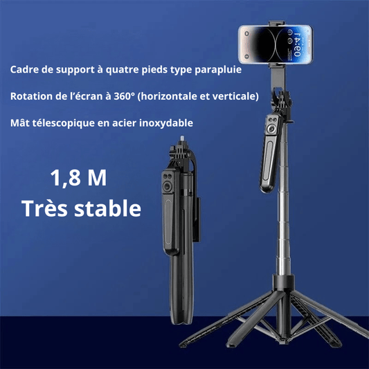 High Tech France Trépied téléphone avec lumière