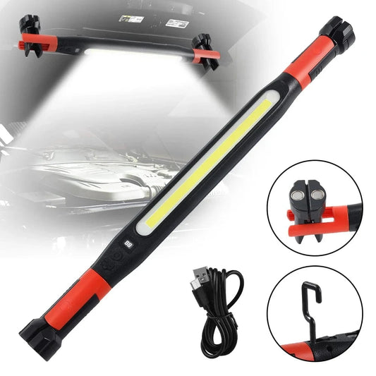 High Tech France 1 Pc Work Light, High Lumen LED Work Light,  Rechargeable Magnetic Work Flashlight, Work Lights with Hooks for Emergency Car Reparing